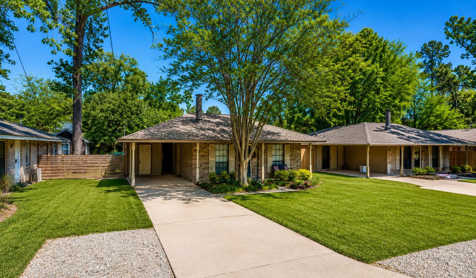 Front exterior and covered carport